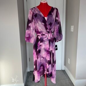 DKNY High Low Dress in Pink and Purple